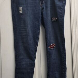 Levi's Blue Skinny Jeans with Fun Patches